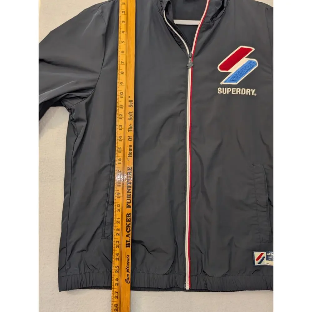 Superdry Track Cagoule Windbreaker Jacket Men’s Large Navy Blue Full Zip